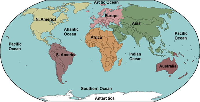 Continents and Oceans - Moy's Geo Study Guide